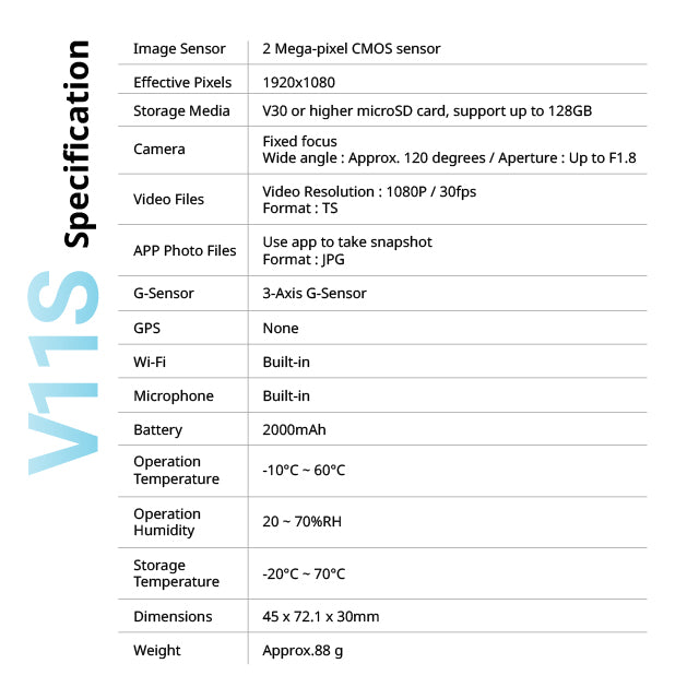 Moto Cam - Mufu V11S