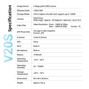 MUFU V20S - Dual lens, HD 1080p